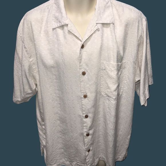Tommy Bahama PARADISE CASINO Sand Dollar Silk Embroidered Camp Shirt Medium - Picture 2 of 6